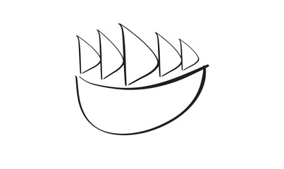 Boat ship black color object icon sign symbol decoration happy columbus day drawing element october month event us usa united state america happy columbus day ship boat christopher discovery character