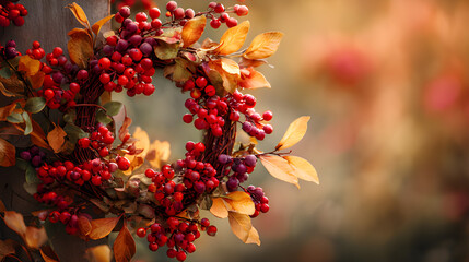 Fototapeta premium ornament, garland, festive, winter scene, graphic, pine, decoration, botanical, holly, red berry, winterly, chaplet, christmas, illustration, holly berries, seasons greetings, nature, evergreen, desig