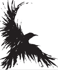 Abstract Ink Splatter Crow Silhouette © Nasir