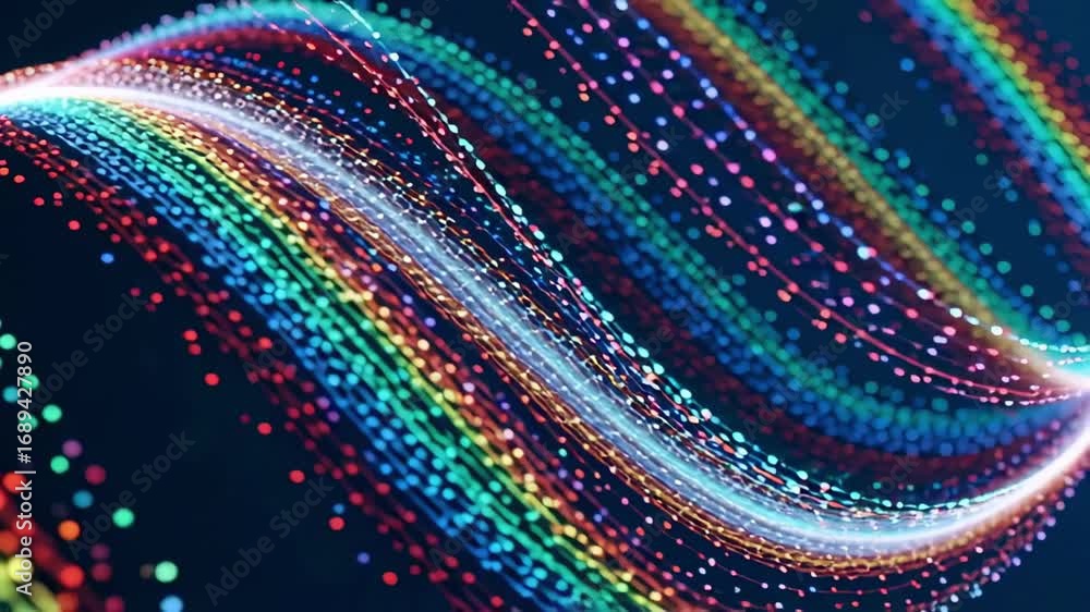 Poster abstract colorful data stream visualization digital network technology background 100