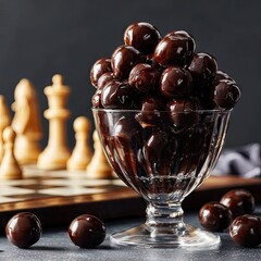 Chocolate Covered Cherries with Chessboard