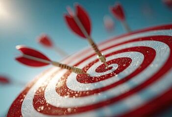 Arrows Hitting Target Red and White