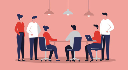 Diverse business team in a meeting, fostering collaboration and communication. Ideal for concepts of teamwork, strategy, and corporate productivity.