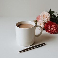 Morning Coffee and Flowers