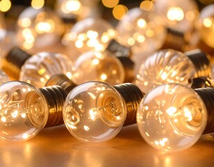 Warm glowing vintage Edison bulbs