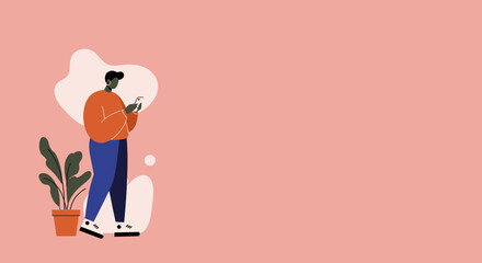 Focused person uses a smartphone, representing modern digital communication, online connectivity, and lifestyle technology. Ideal for social media, business, or everyday themes.