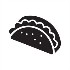 taco stencil icon silhouette vector illustration