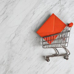 Mini Shopping Cart with Orange Package