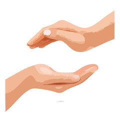 Conceptual hands cradling protection offering safety caring support helping gesture care giving health illustration