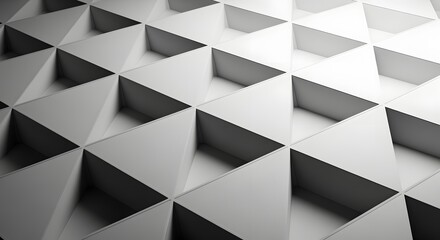 Obraz premium Abstract monochrome background featuring a repetitive triangular grid pattern in shades of gray