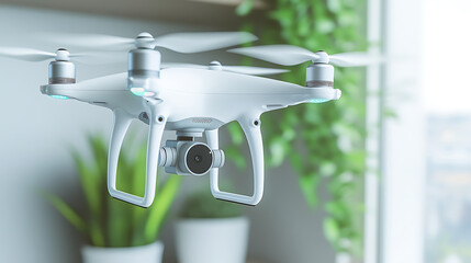 Quadcopter Drone Hovering Indoors with Camera Mounted