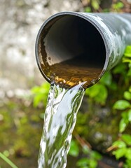 Water flowing from a pipe