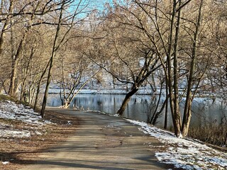 winter landscape with lake