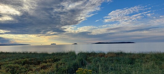 sunset over the river