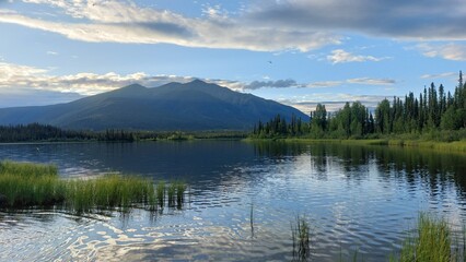 mountain lake reflection