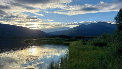 lake and mountains