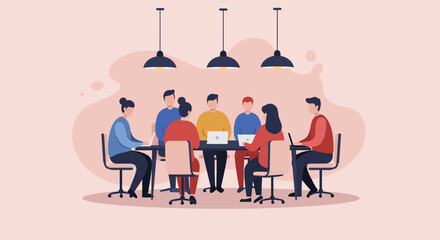 Diverse team collaborating in a modern office meeting, discussing business strategy and innovative ideas. Ideal for corporate, project management, and teamwork concepts.