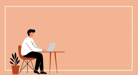 Person working remotely on laptop at desk, embodying modern productivity, work from home, and online learning concepts. Ideal for business and lifestyle content.