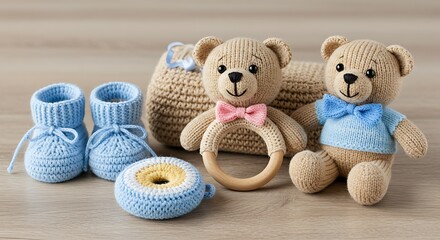 Adorable Baby Knitted Items Set.