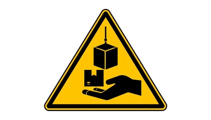 Warning sign about lifting heavy boxes
