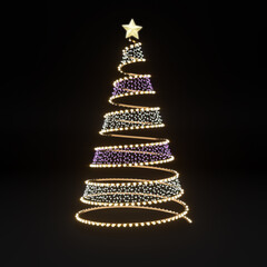 christmas tree made of lights