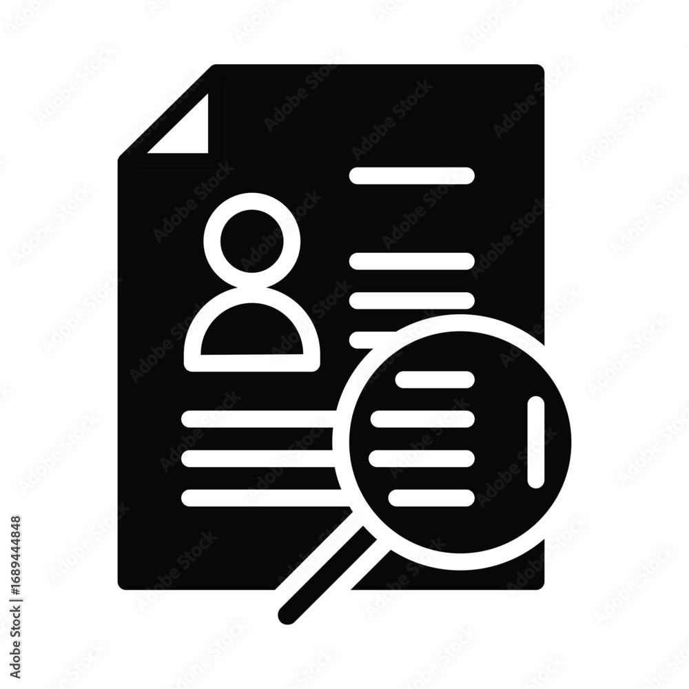 Poster identify resume solid icon vector design good for web or mobile app