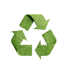 Fototapeta premium Green recycle symbol, textured