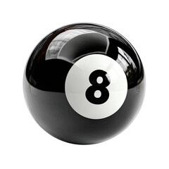 Glossy black pool ball with number 8