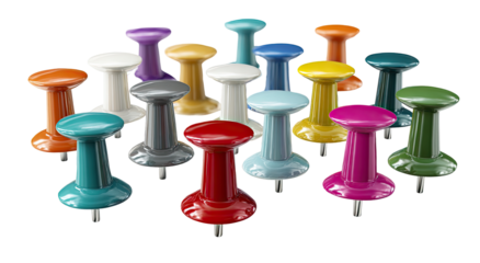 Assorted colorful pushpins