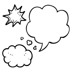 comic speech bubble with clouds