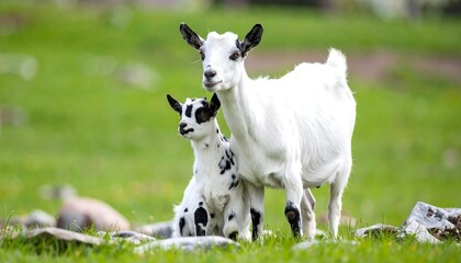 Two goats in a grassy field (1)