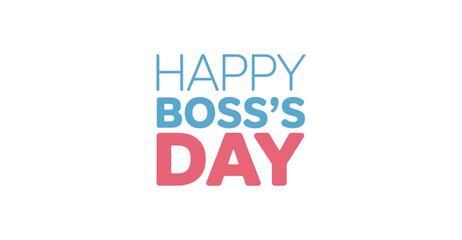  Minimalist Happy Boss's Day design with pastel typography on white background celebrating leadership, appreciation, and workplace respect