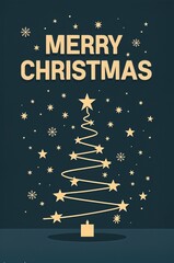 Naklejka premium merry christmas greeting card