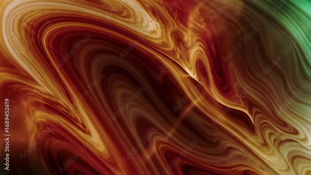 Poster abstract fluid art motion background loop animation orange brown gold color waves texture 4k