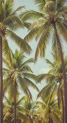 Fototapeta premium palm tree on blue sky