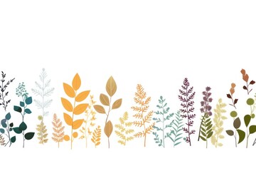 Obraz premium Colorful autumn botanical foliage illustration