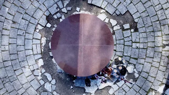 11th of December 2024. Drone flight above the Monument to the Fallen Soldiers of the Kosmaj, Serbia.