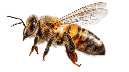 honey bee flying with transparent background perfect for easy integration