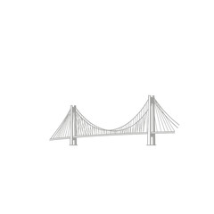 Fototapeta premium Gray Scale Suspension Bridge Line Drawing