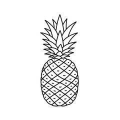 Obraz premium Line Art Drawing of a Pineapple