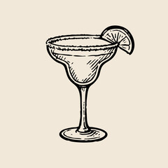 Hand Drawn Margarita Glasse Wedding Illustration Collection