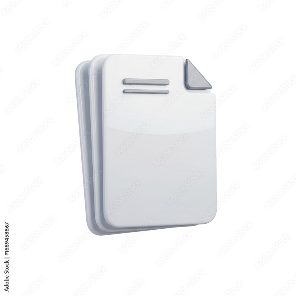 Poster stack of white documents isolated on transparent background
