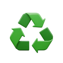Green recycling symbol isolated on transparent background