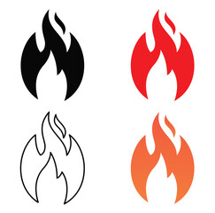 Fire flame icon. Burning symbol