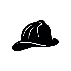 Iconic black silhouette of a firefighter helmet symbolizing courage and safety