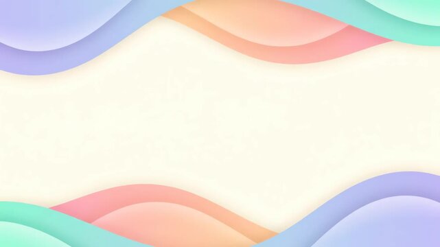 Pastel colored wave background, abstract frame design with soft gradient shades, decorative border with space for text or presentation backdrop for graphics and design projects