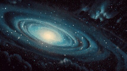 A swirled galaxy with vibrant colors and twinkling stars in deep space art