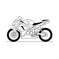 Obraz premium Line Drawing of a Sportbike Motorcycle