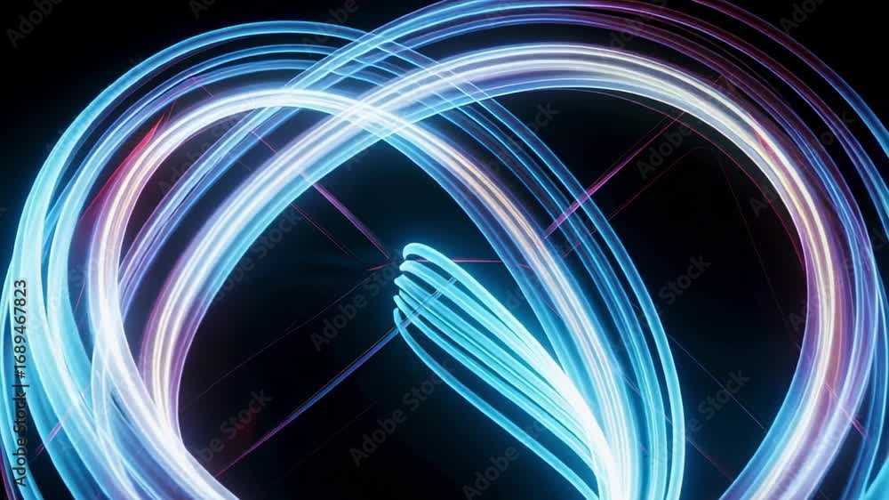 Poster abstract heart light trails animation glowing background seamless loop for valentine's day 100