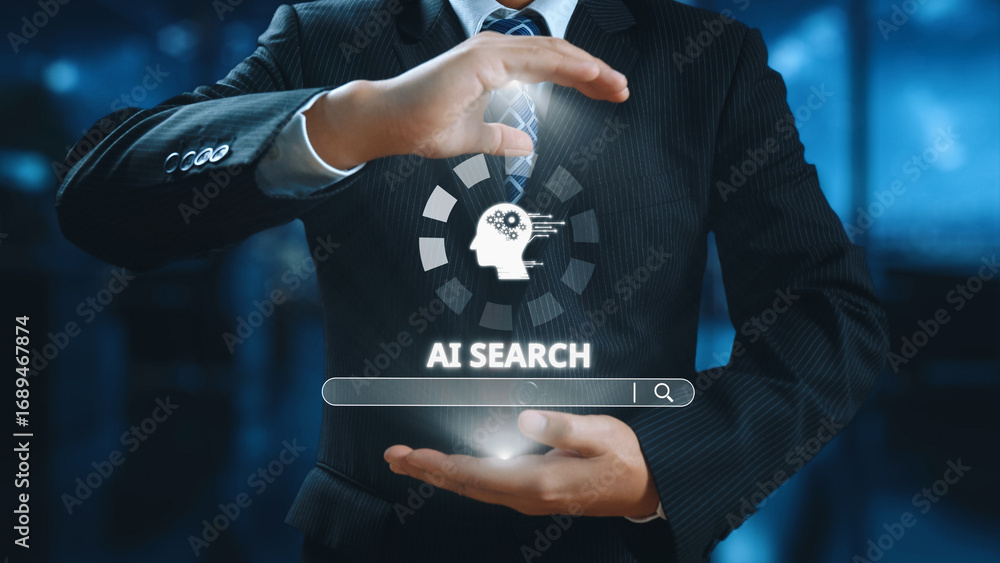 Poster ai search engine systems enhance seo data access. intelligent search engines powered by ai improve s